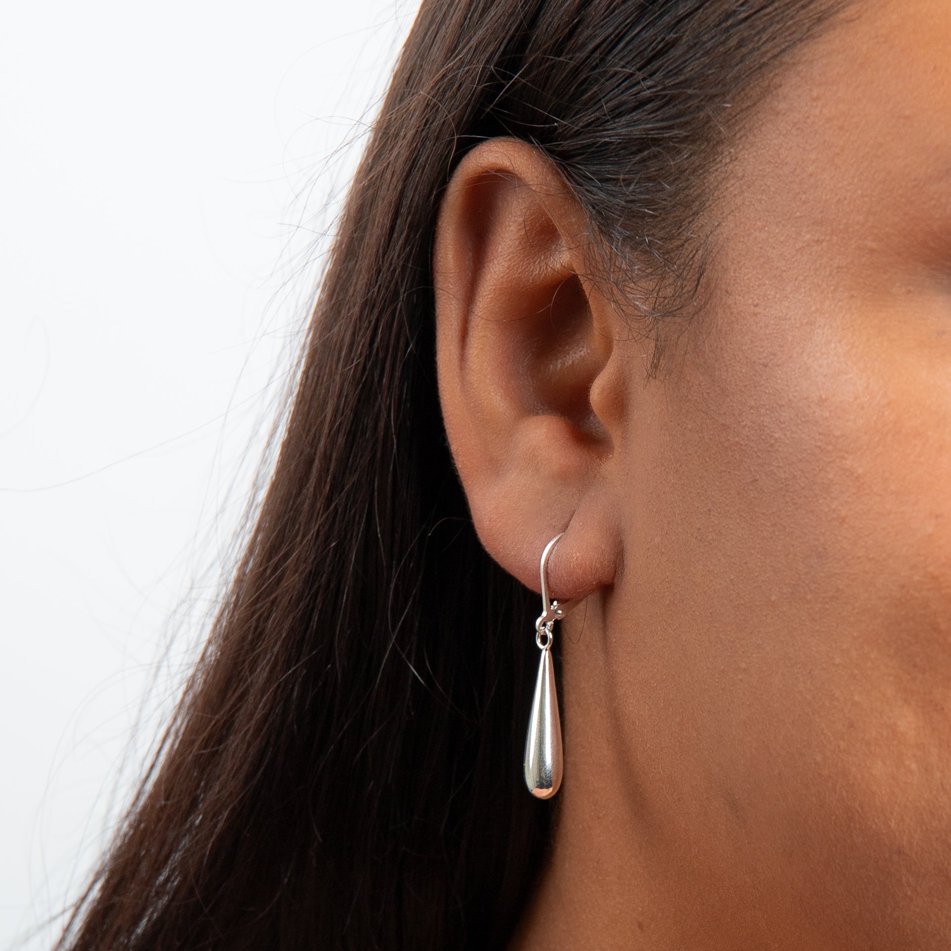 Elongated Teardrop with French Hook Earrings