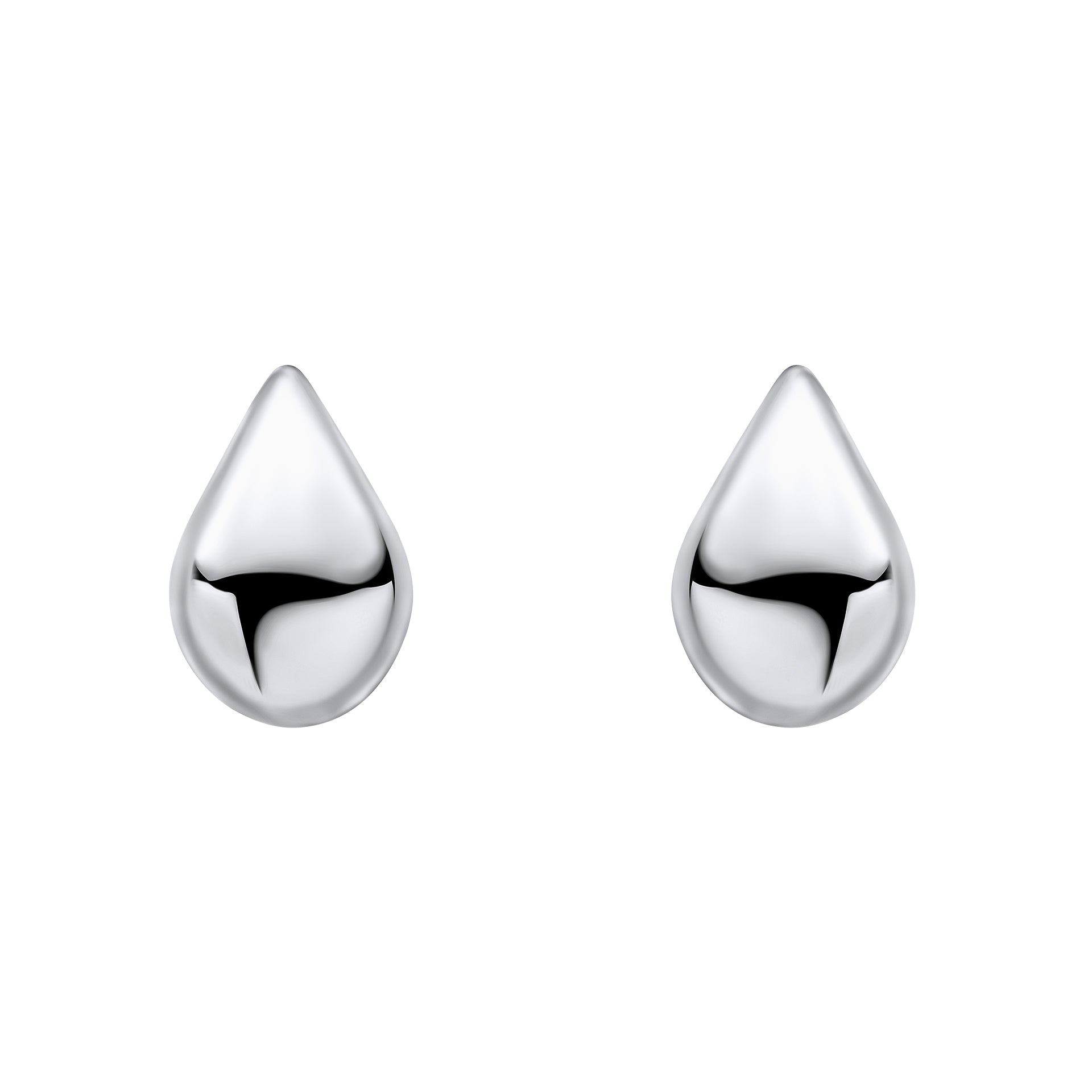 3D Statatement High Polished Drop Shape Stud Earrings