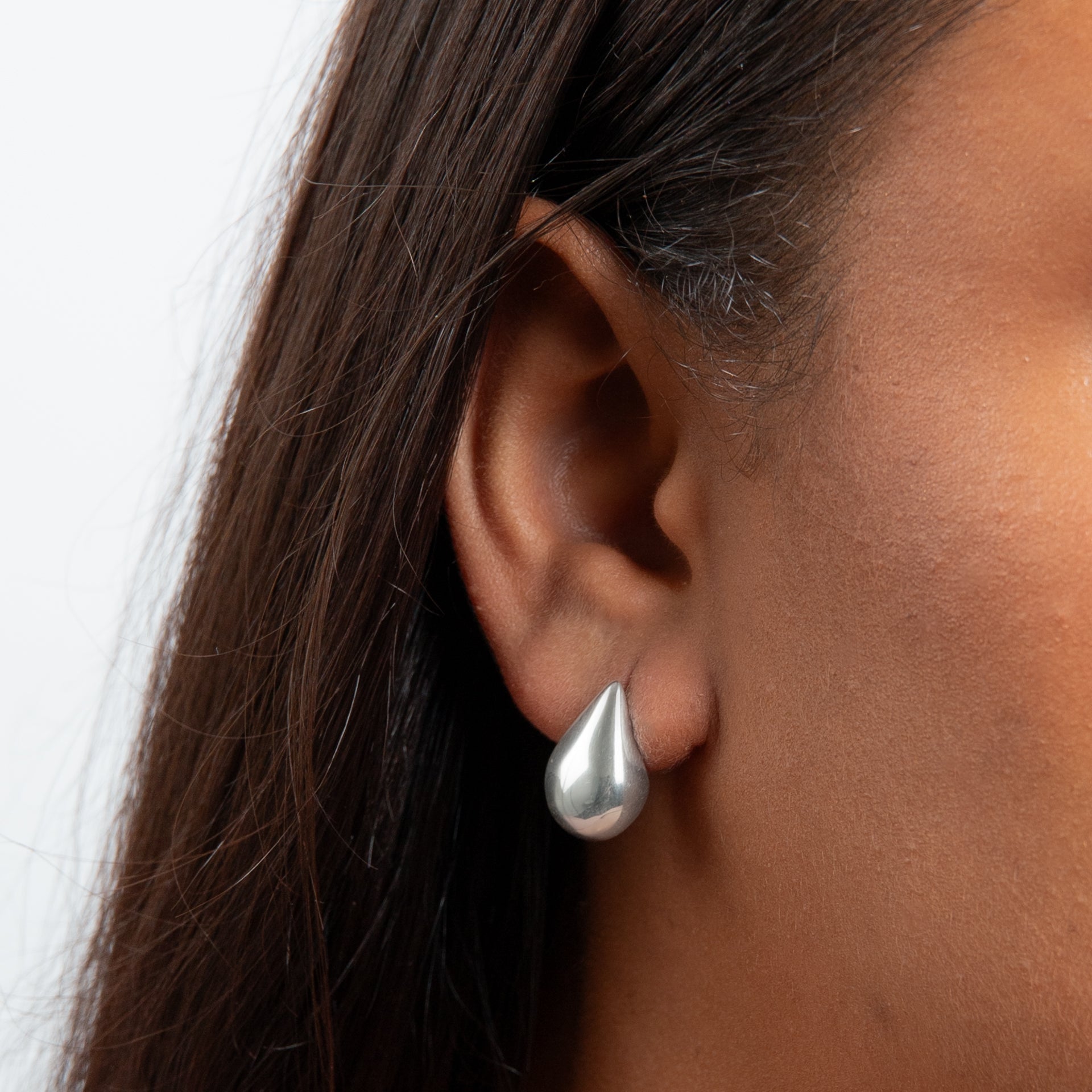 3D Statatement High Polished Drop Shape Stud Earrings