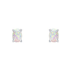Synthetic Oval Opal Stud Earrings