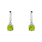 Round Semi Precious Peridot Dangling Stud Earrings