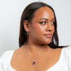 Inverted Pear Shape Preciosa Amethyst hook earrings