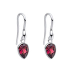 Inverted Pear Shape Preciosa Amethyst hook earrings