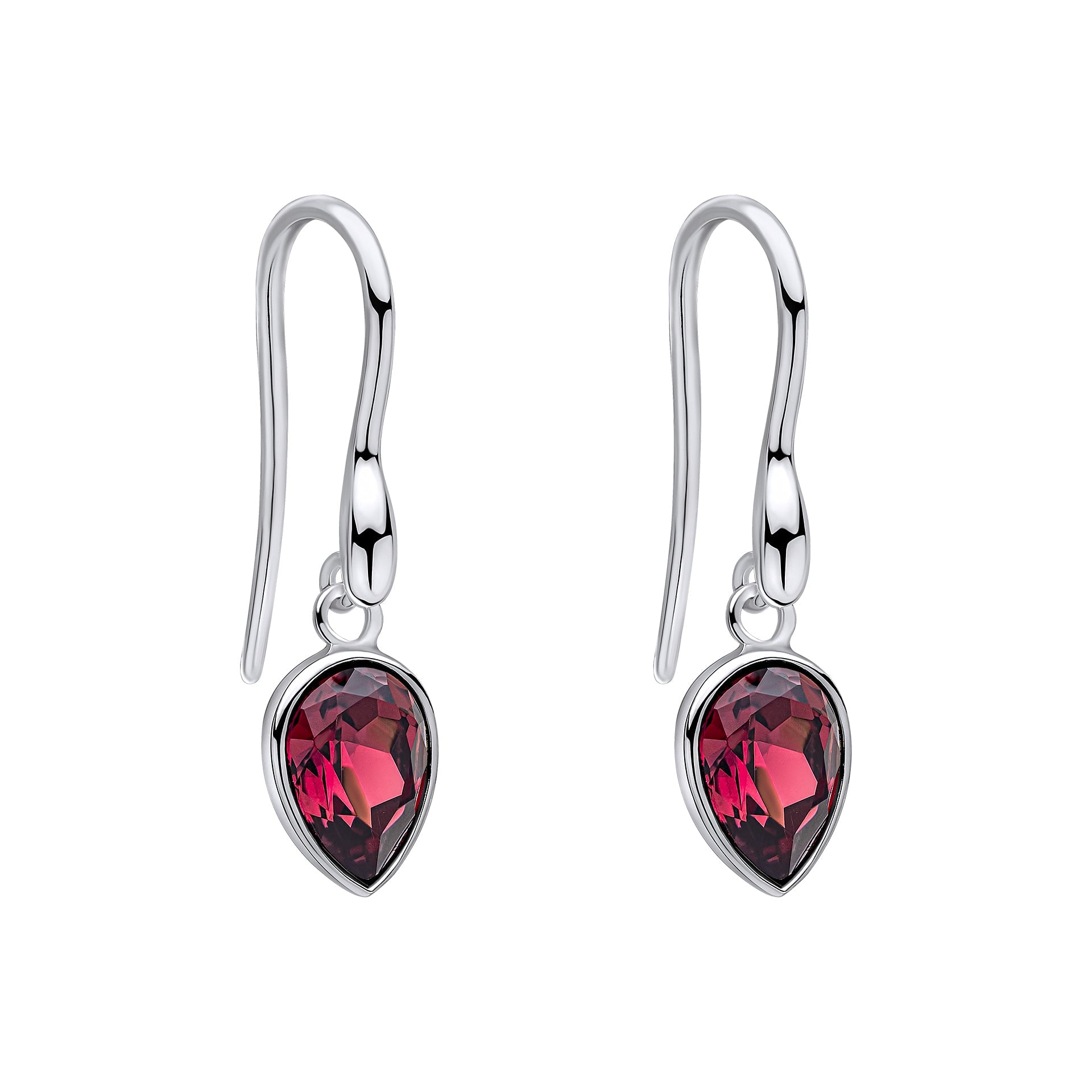 Inverted Pear Shape Preciosa Amethyst hook earrings