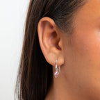 Inverted Pear Shape Preciosa Light Rose hook earrings