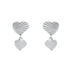 Diamond cut double heart earrings