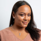 Diamond cut double heart pendant