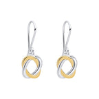 Interlinking shape with double plating hook earring