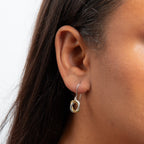 Interlinking shape with double plating hook earring