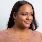 Interlinking shape with double plating hook earring