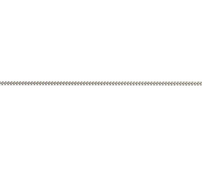 18ct White Gold Filed Curb 18"/45cm ; Rhodium Plated Finish