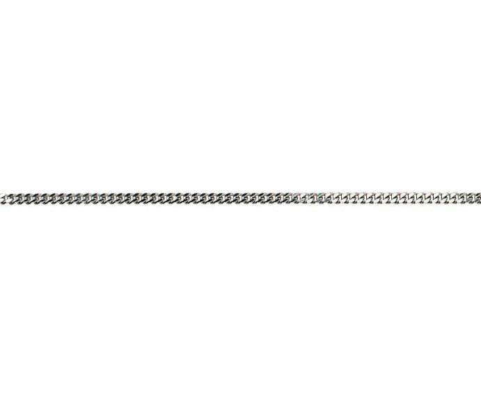 18ct White 18 Filed Curb 18"/45cm Rhodium Plated