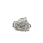 Fei Liu Silver and White Stone Large Rose Ring