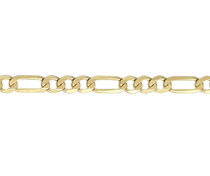 9ct Yellow 120 Metric Figaro 22"/55cm