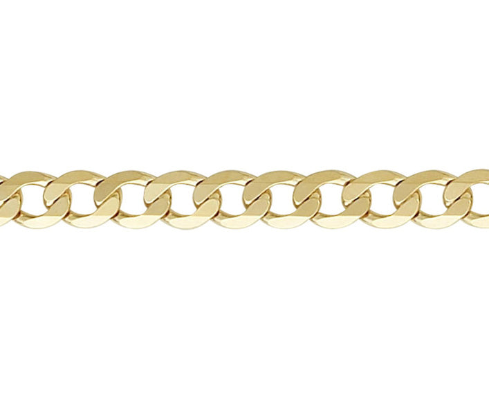 9ct Yellow 180 Metric Curb 22"/55cm