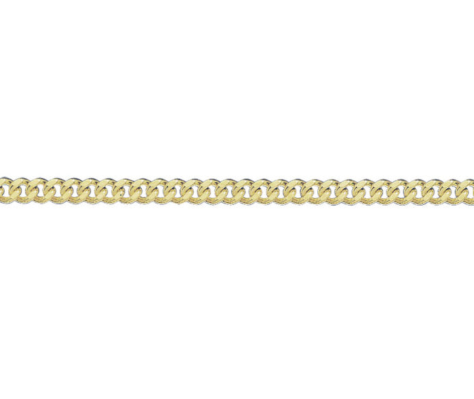 9ct Yellow 32 Filed Curb 18"/45cm