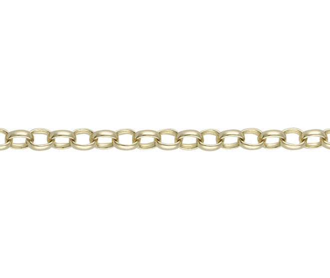 18ct Yellow Oval Belcher Chain; 16"/40cm