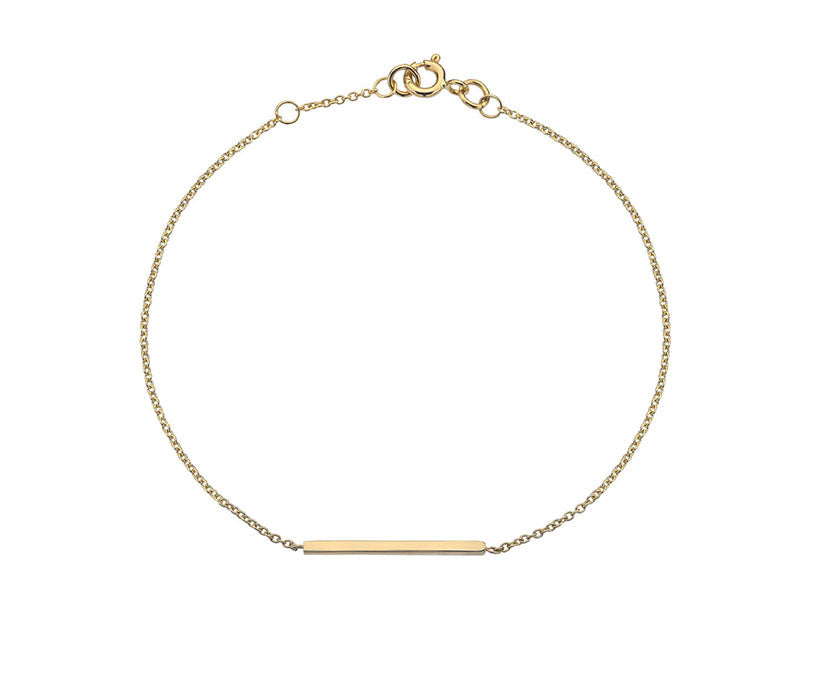 9ct Yellow Collection 18 Plain Square Bar 07