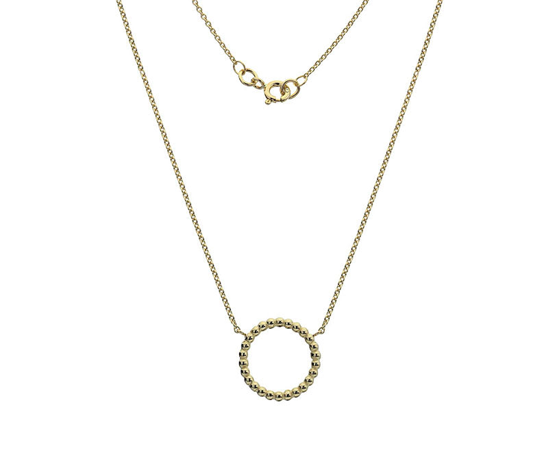 9ct Yellow  Bead Circle Necklace