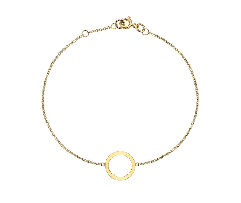 9ct Yellow 24 Plain Squ Circle Station 07