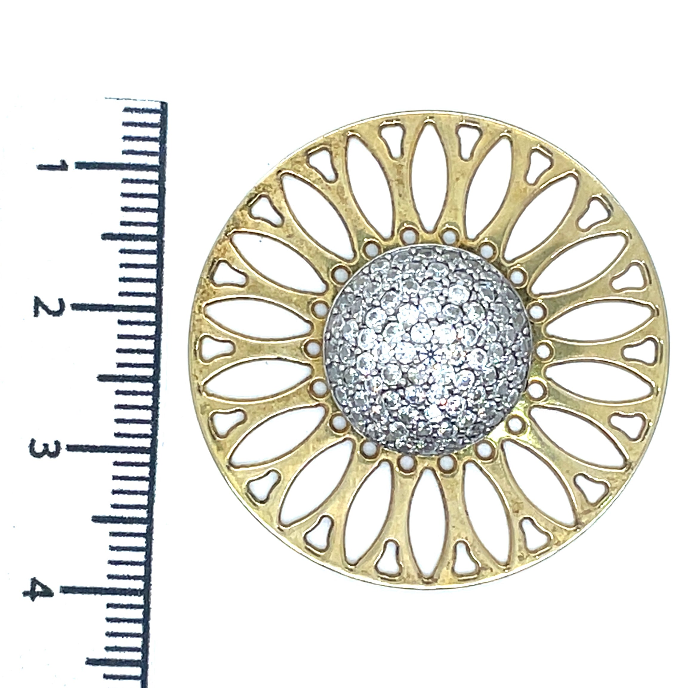 My iMenso Gold Plated and Cubic Zirconia Sunflower Insignia
