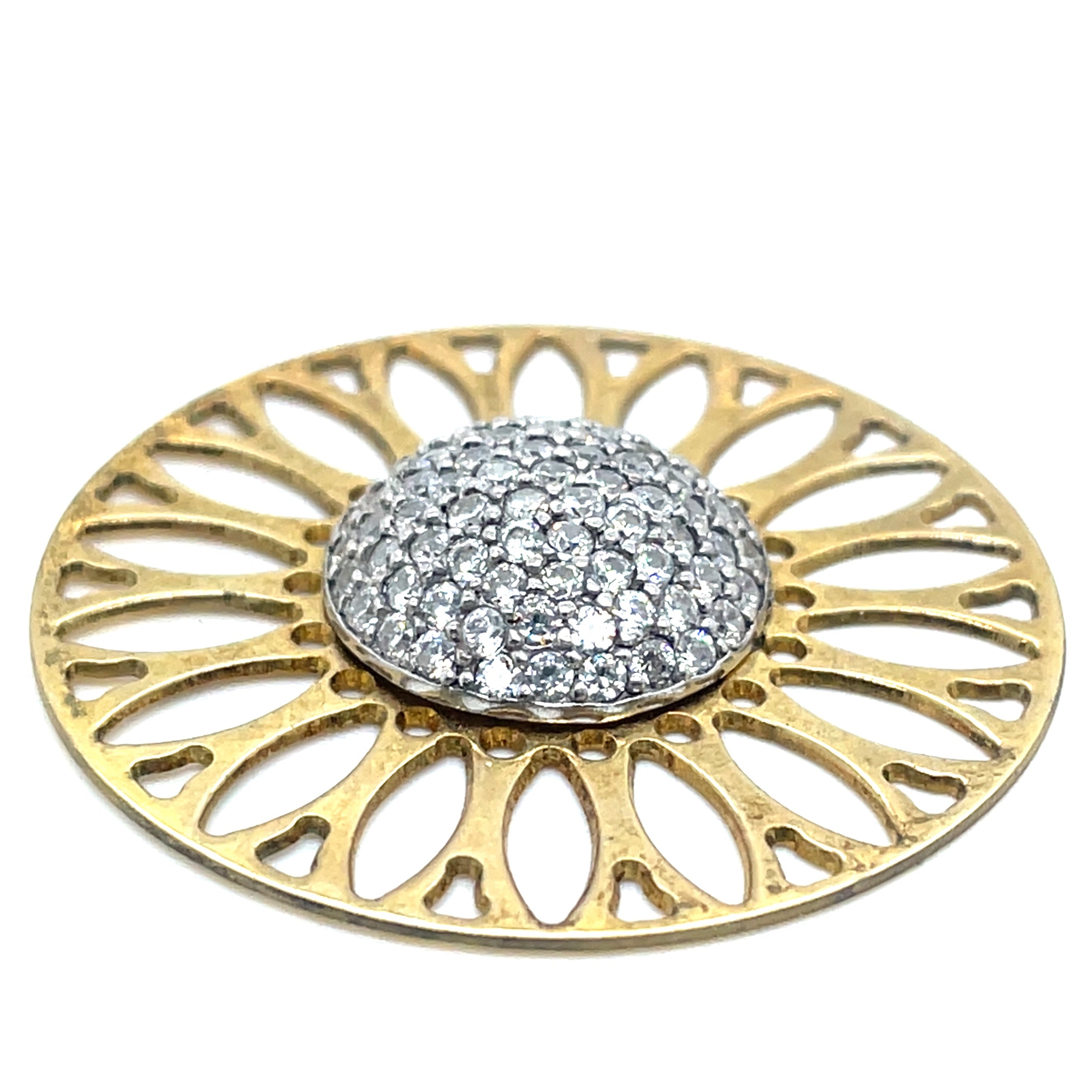 My iMenso Gold Plated and Cubic Zirconia Sunflower Insignia