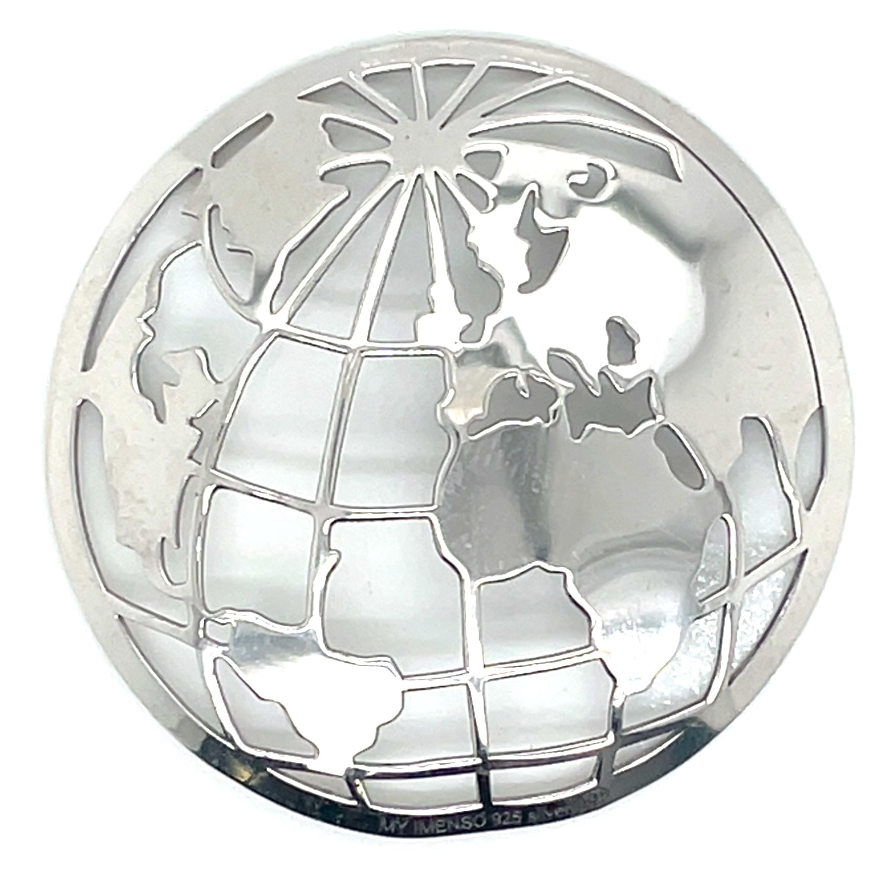 My iMenso Sterling Silver Convex Globe Insignia
