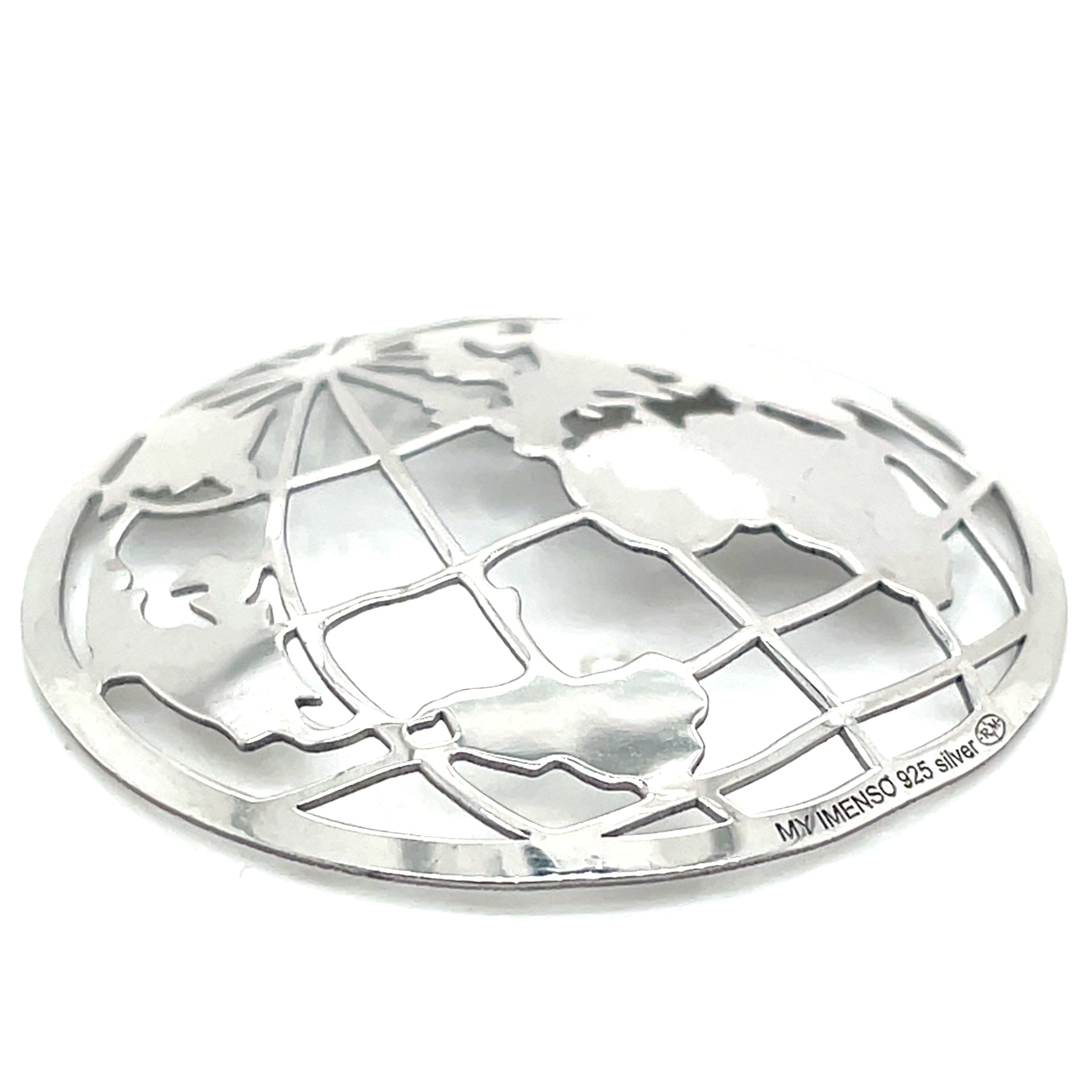 My iMenso Sterling Silver Convex Globe Insignia