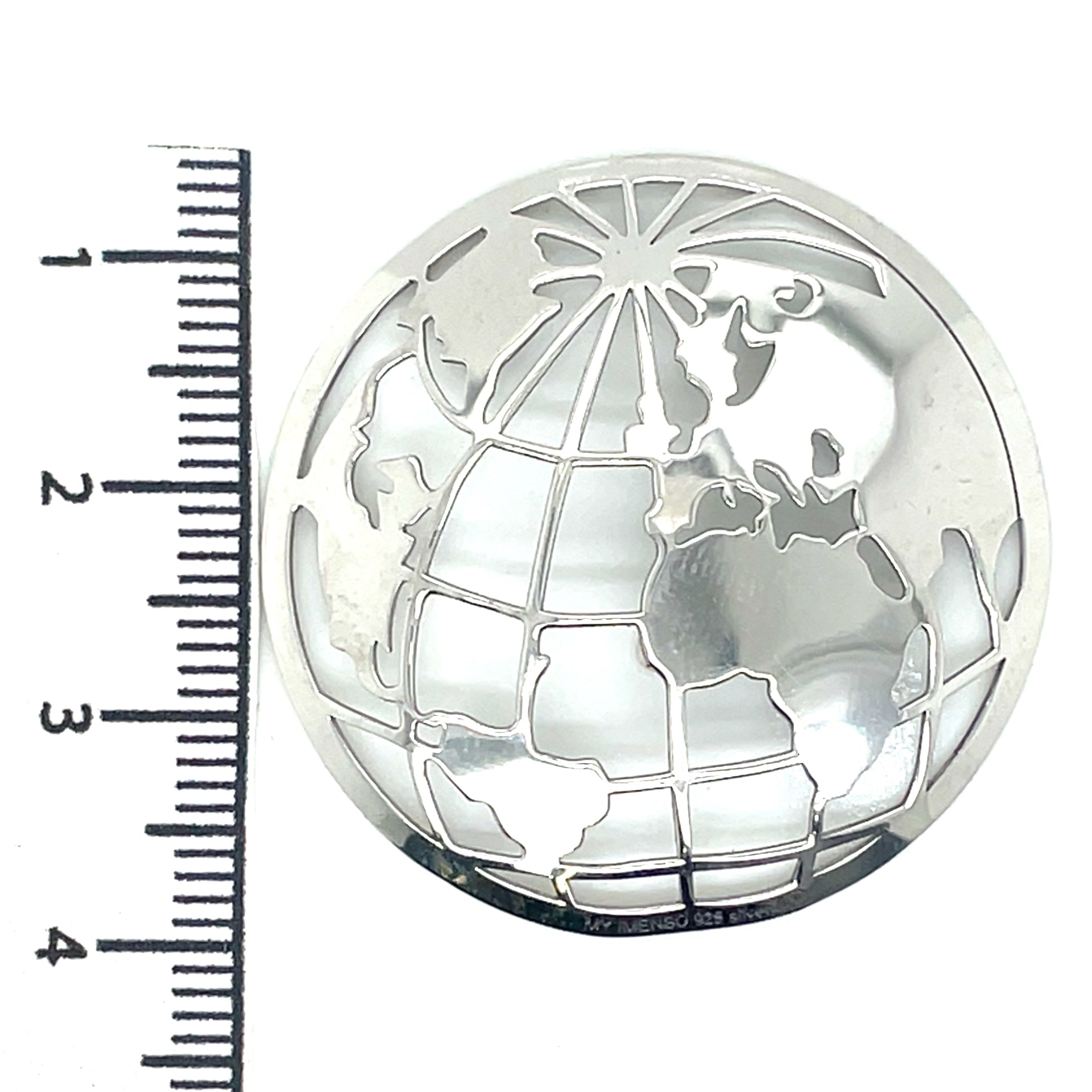 My iMenso Sterling Silver Convex Globe Insignia