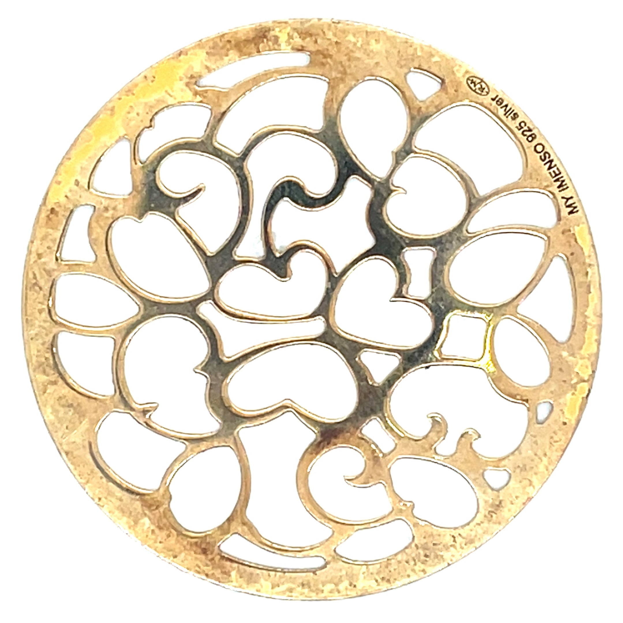 My iMenso Gold Plated Sterling Silver Heart Pattern Insignia