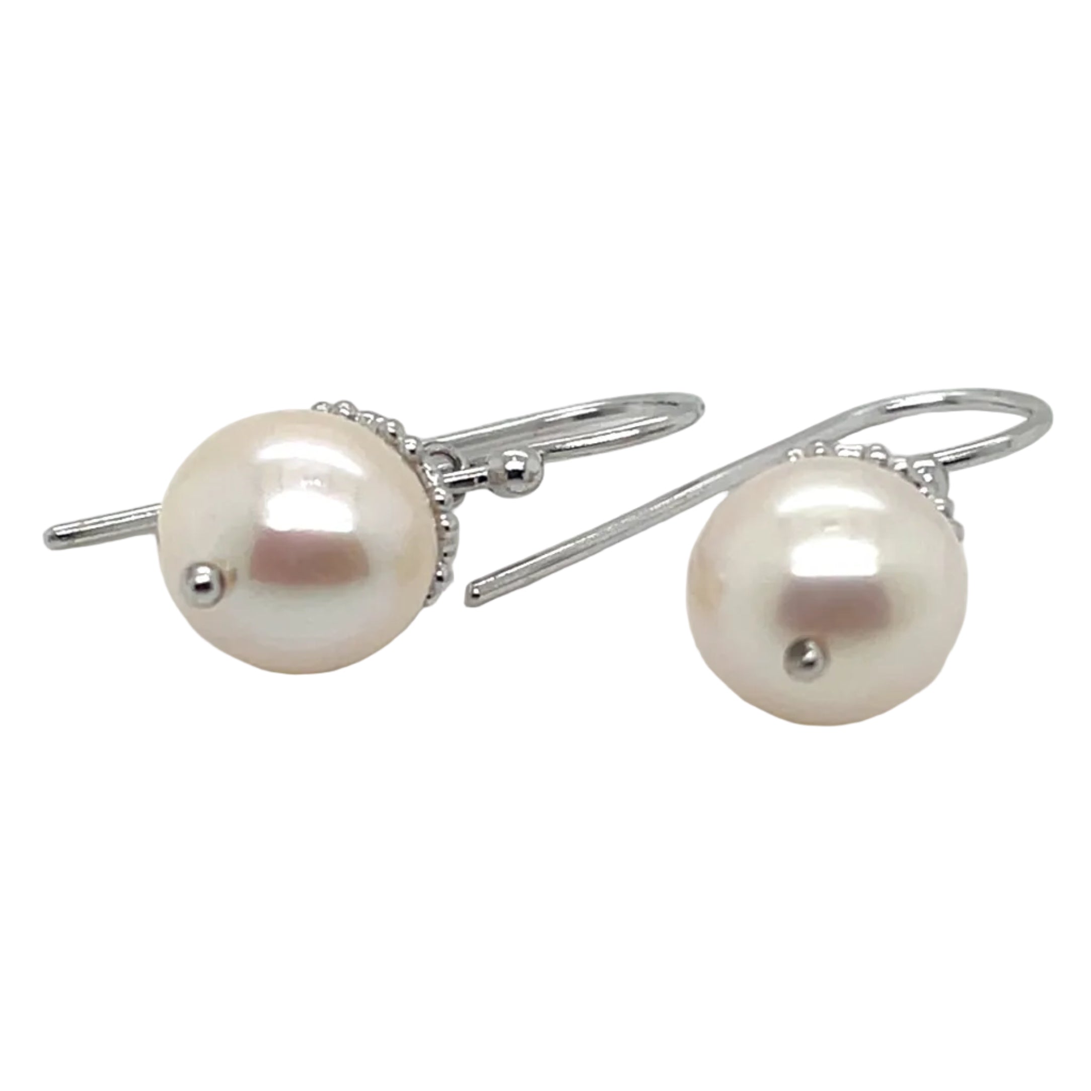Jersey Pearl - Freshwater Pearls and Sterling Silver Drop Earrings