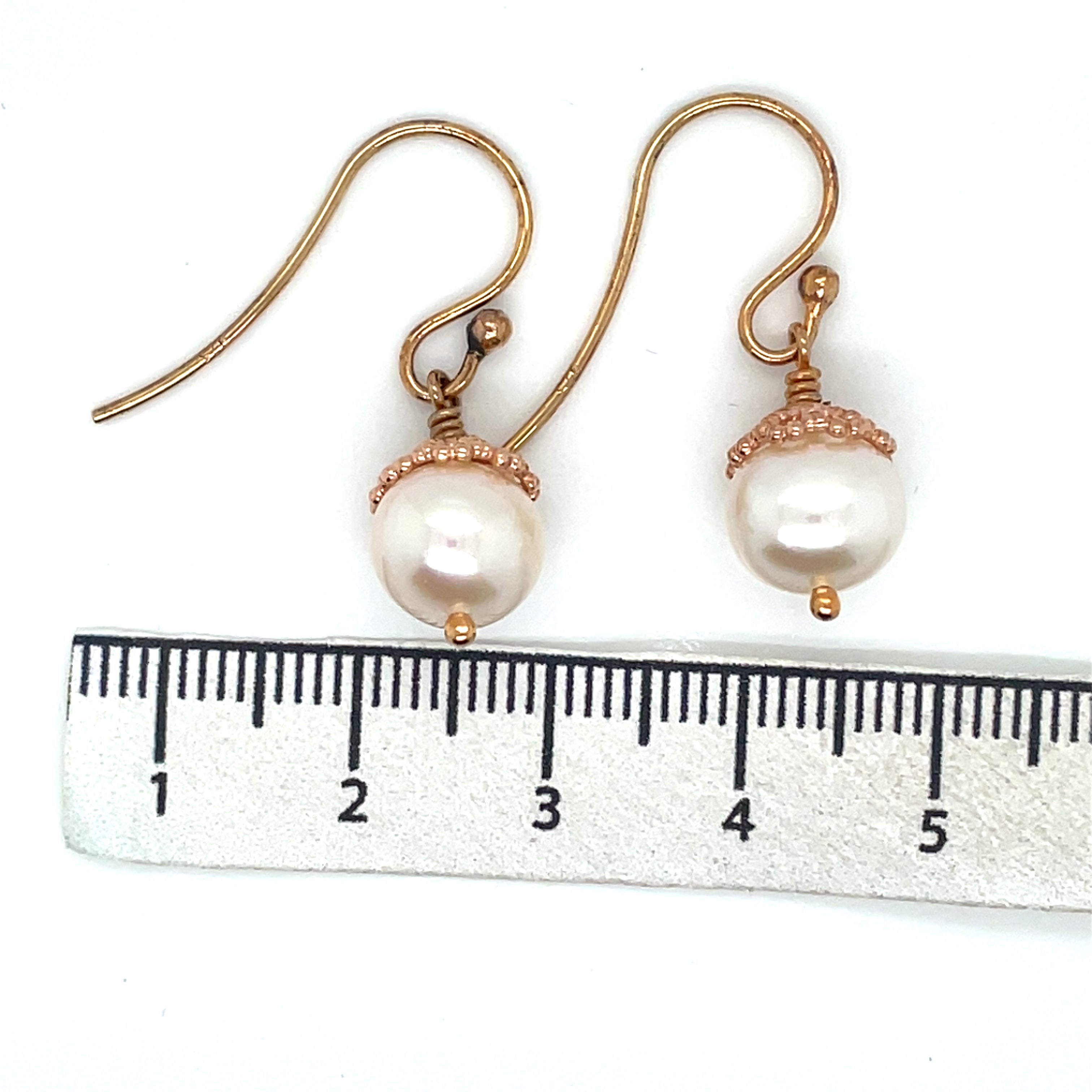 Jersey Pearl - Freshwater Pearls and Rose Gold Plated Sterling Silver Drop Earrings