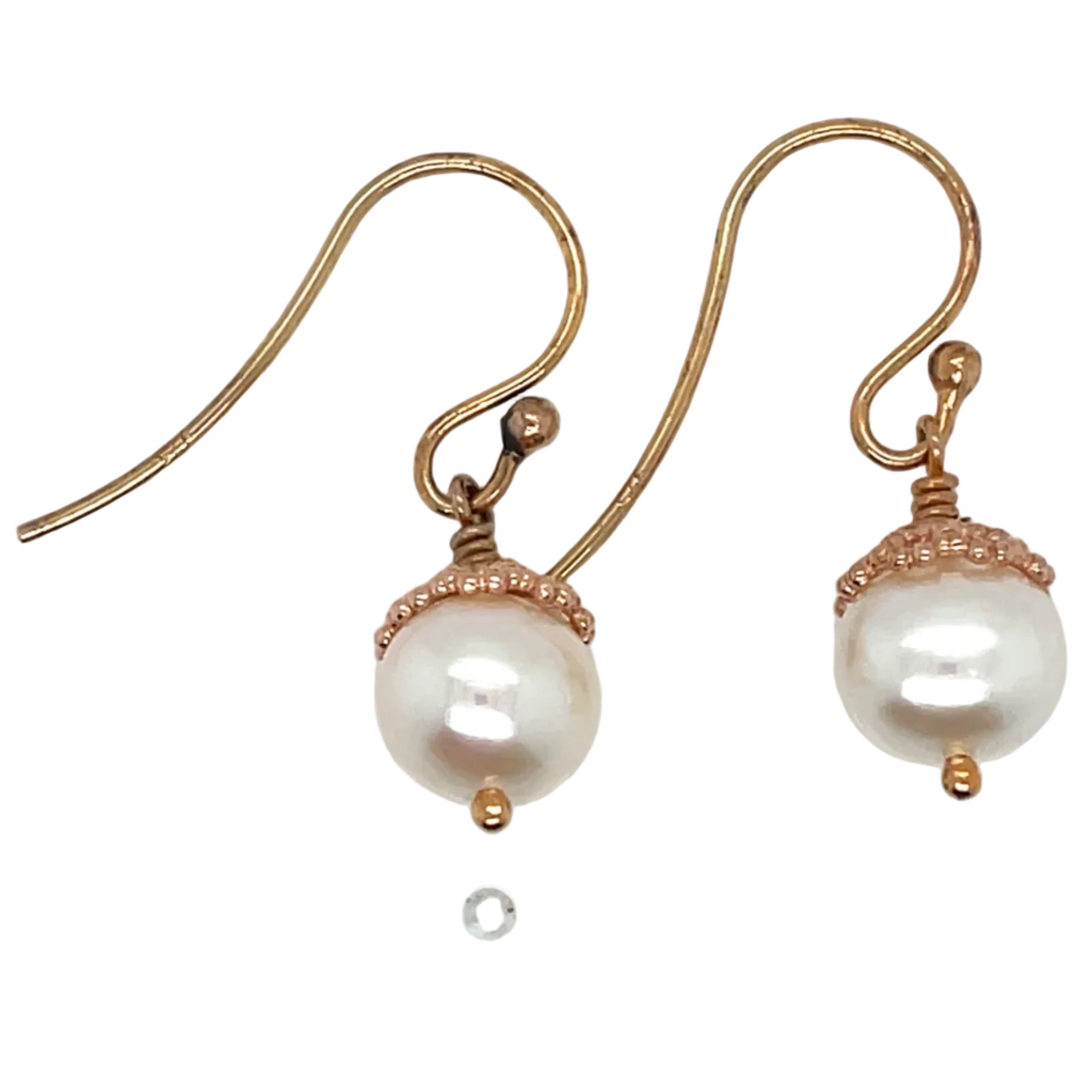 Jersey Pearl - Freshwater Pearls and Rose Gold Plated Sterling Silver Drop Earrings