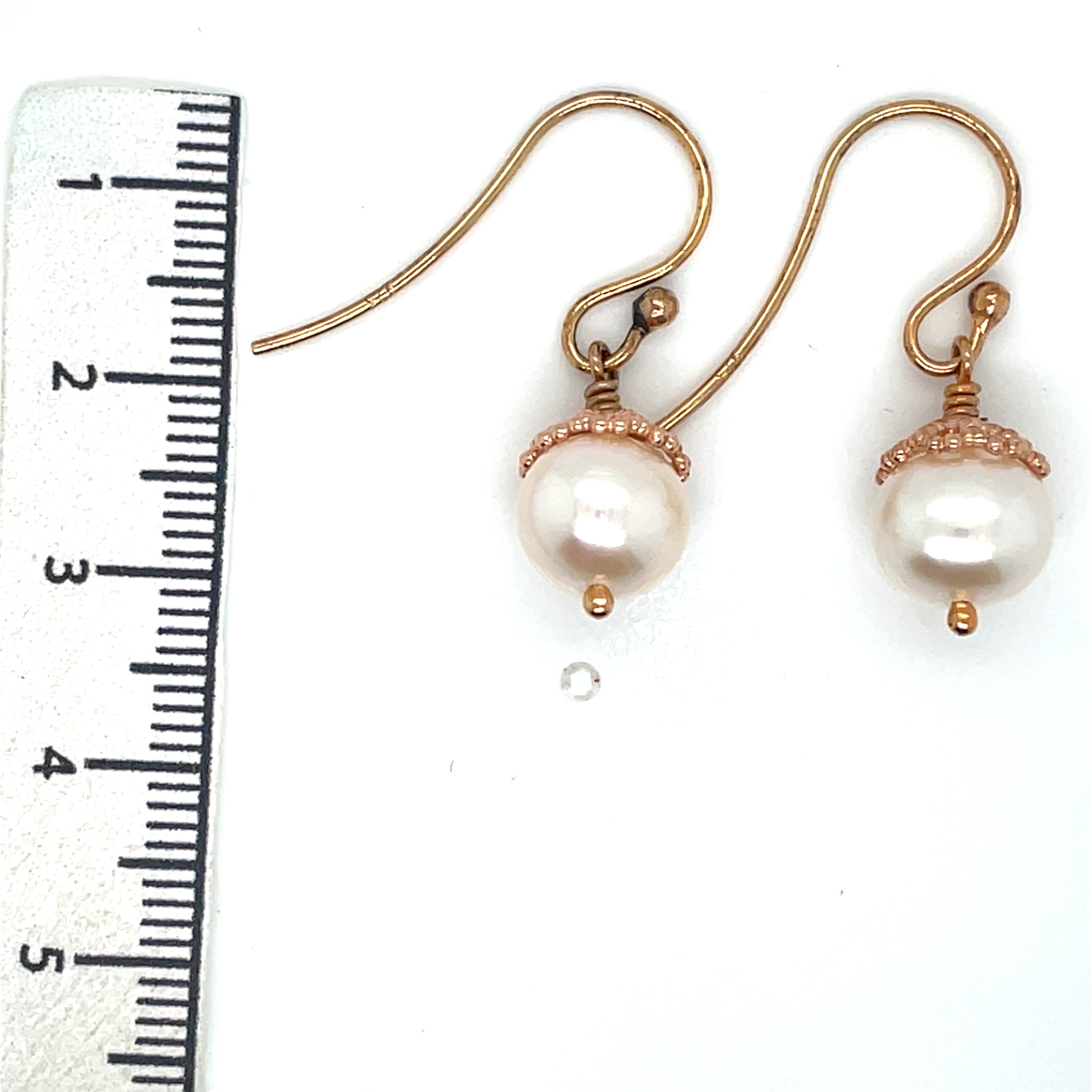 Jersey Pearl - Freshwater Pearls and Rose Gold Plated Sterling Silver Drop Earrings