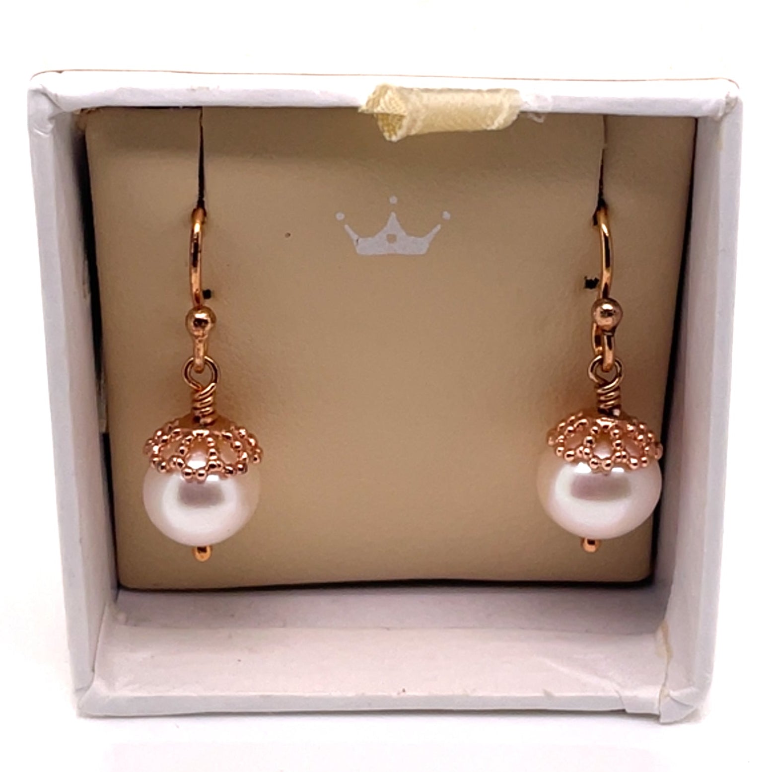 Jersey Pearl - Freshwater Pearls and Rose Gold Plated Sterling Silver Drop Earrings