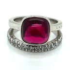 Luxenter Hydrothermal Quartz, Cubic Zirconia and Sterling Silver Ring
