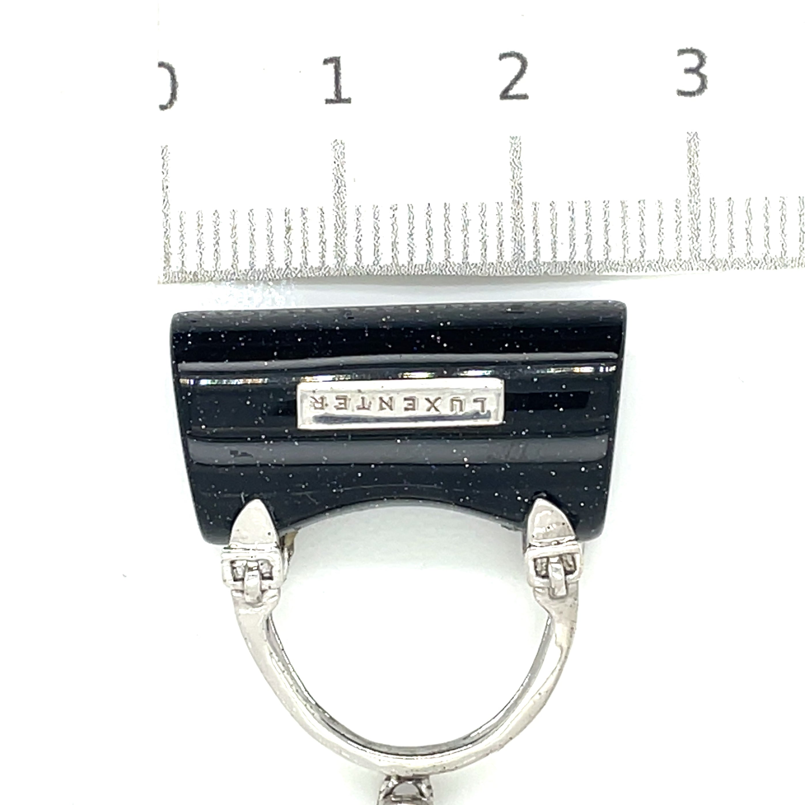 Luxenter Aventurine and Sterling Silver Handbag Necklace