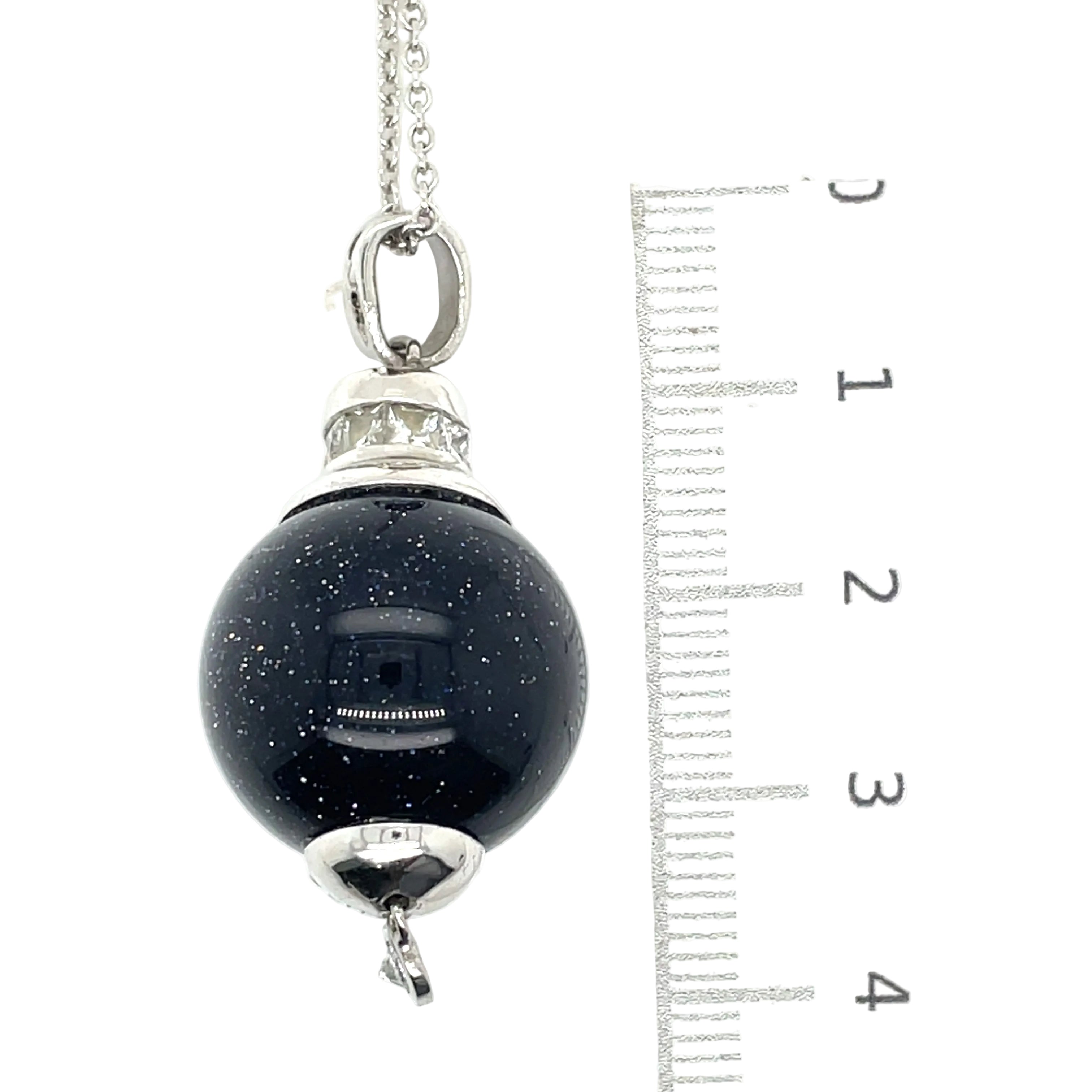 Luxenter Onyx, Cubic Zirconia and Sterling Silver Necklace