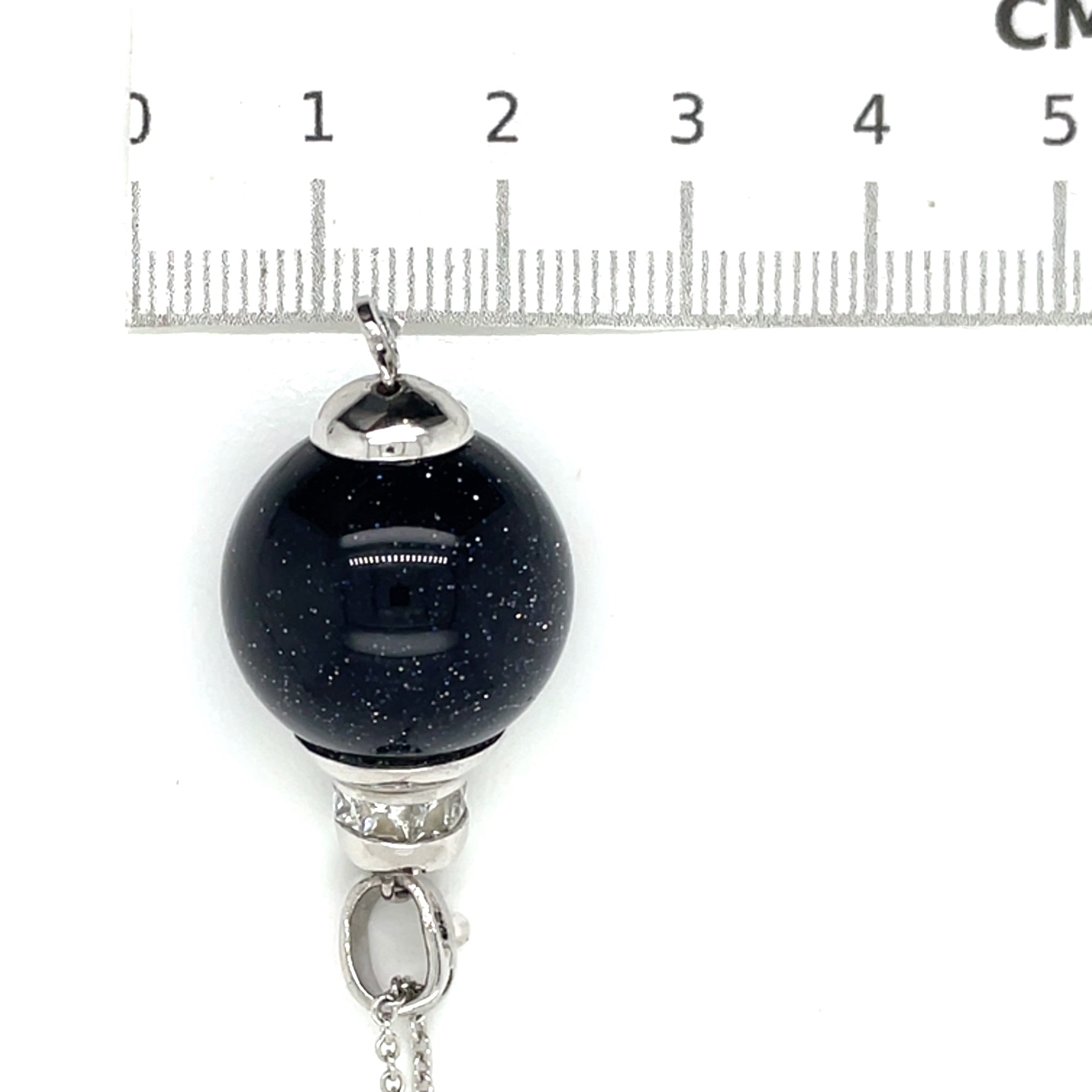 Luxenter Onyx, Cubic Zirconia and Sterling Silver Necklace