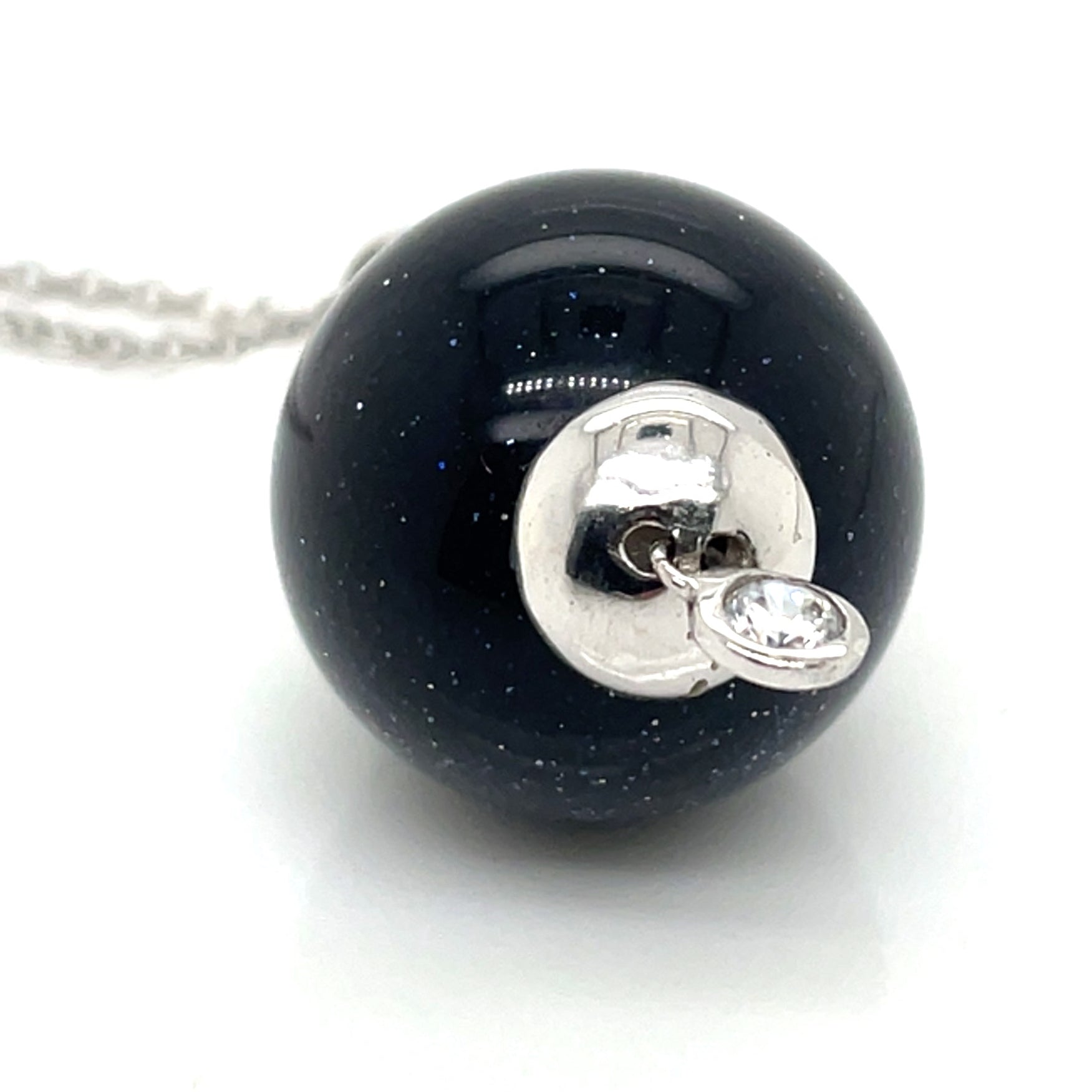 Luxenter Onyx, Cubic Zirconia and Sterling Silver Necklace