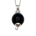 Luxenter Onyx, Cubic Zirconia and Sterling Silver Necklace