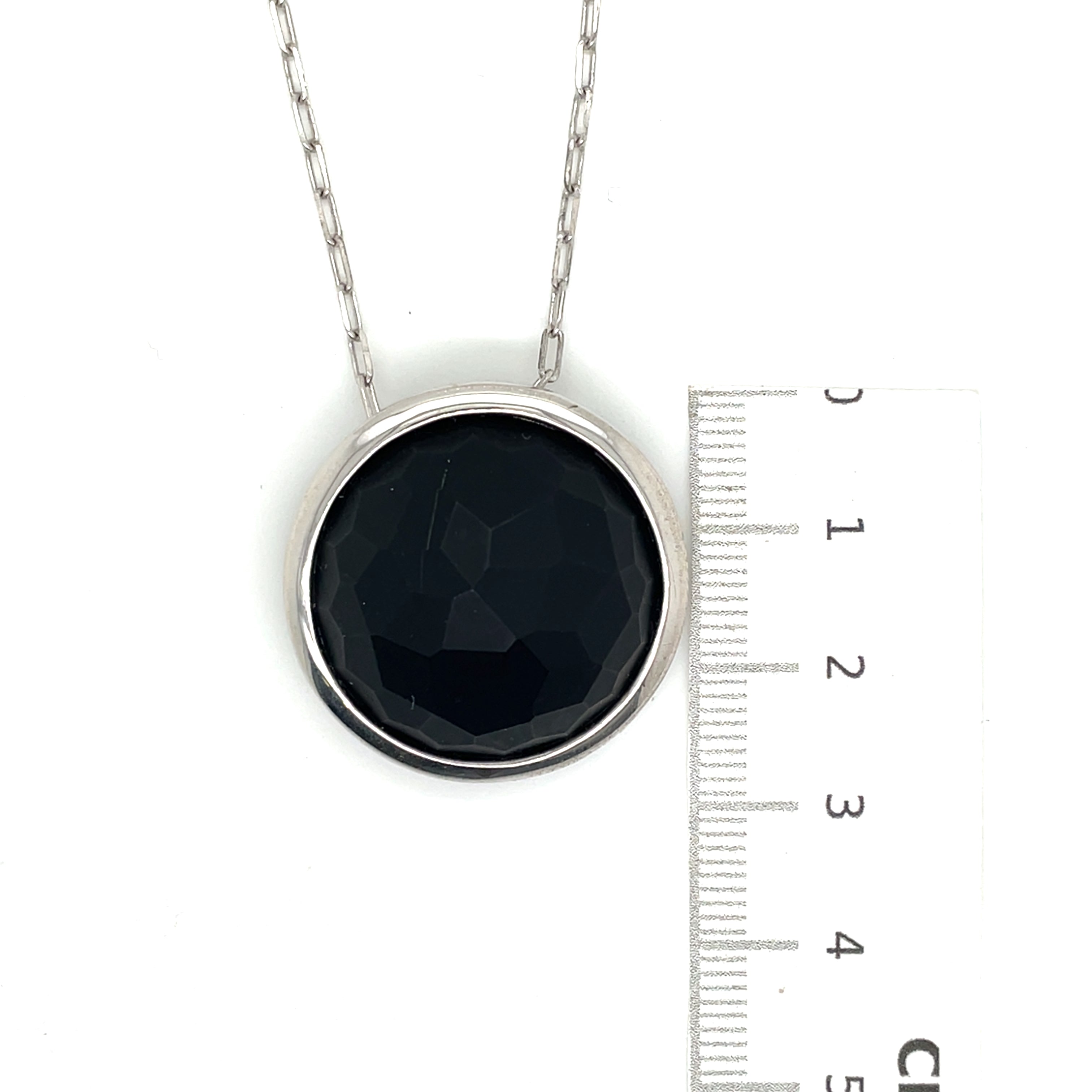 Luxenter Matte Onyx and Silver Necklace