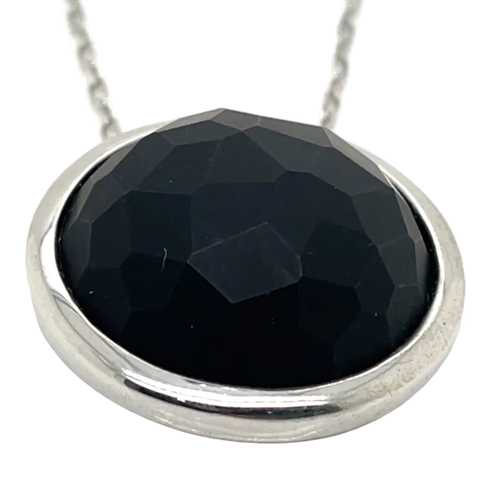 Luxenter Matte Onyx and Silver Necklace