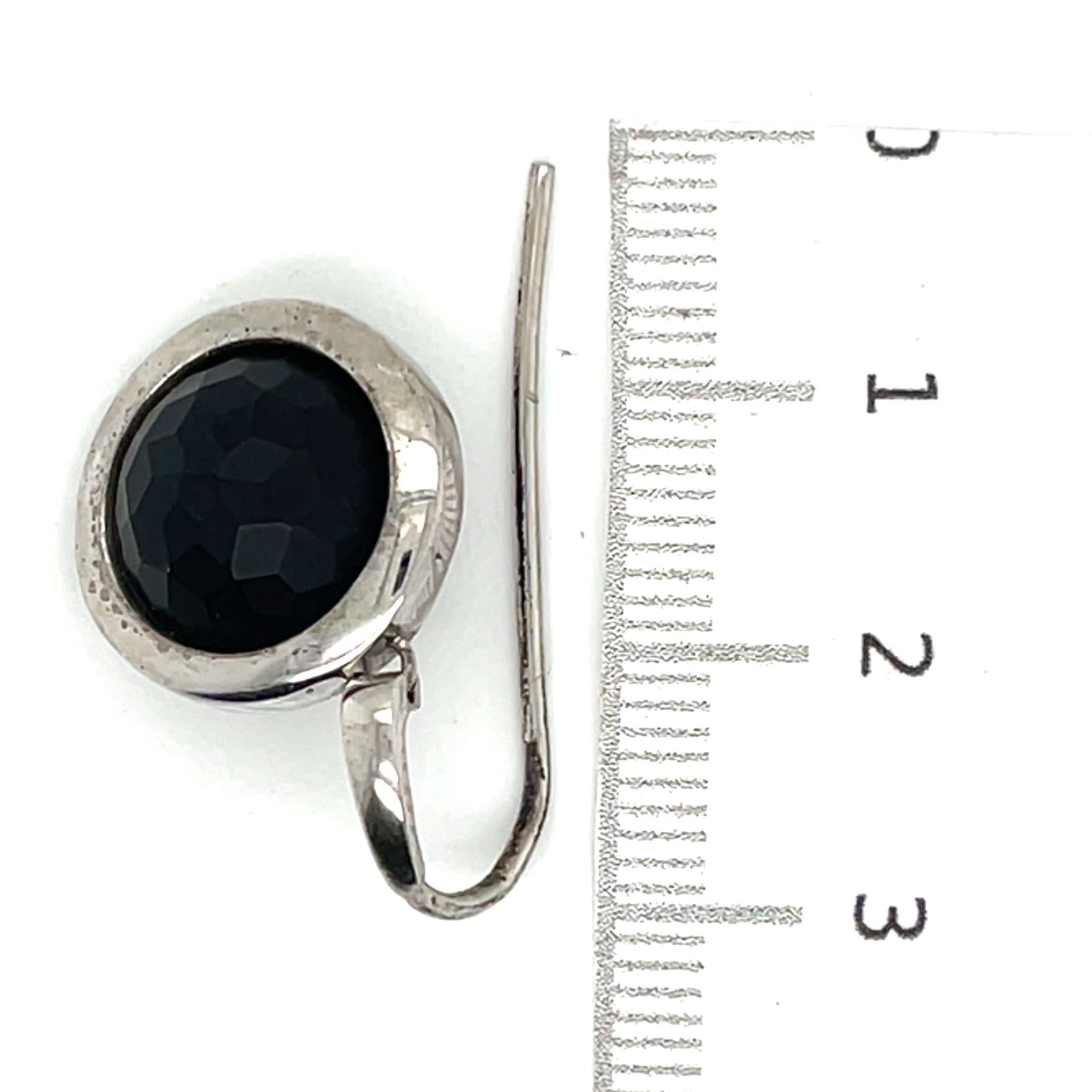 Luxenter Matte Finished Onyx and Sterling Silver Earrings