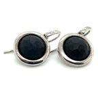 Luxenter Matte Finished Onyx and Sterling Silver Earrings