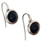 Luxenter Matte Finished Onyx and Sterling Silver Earrings