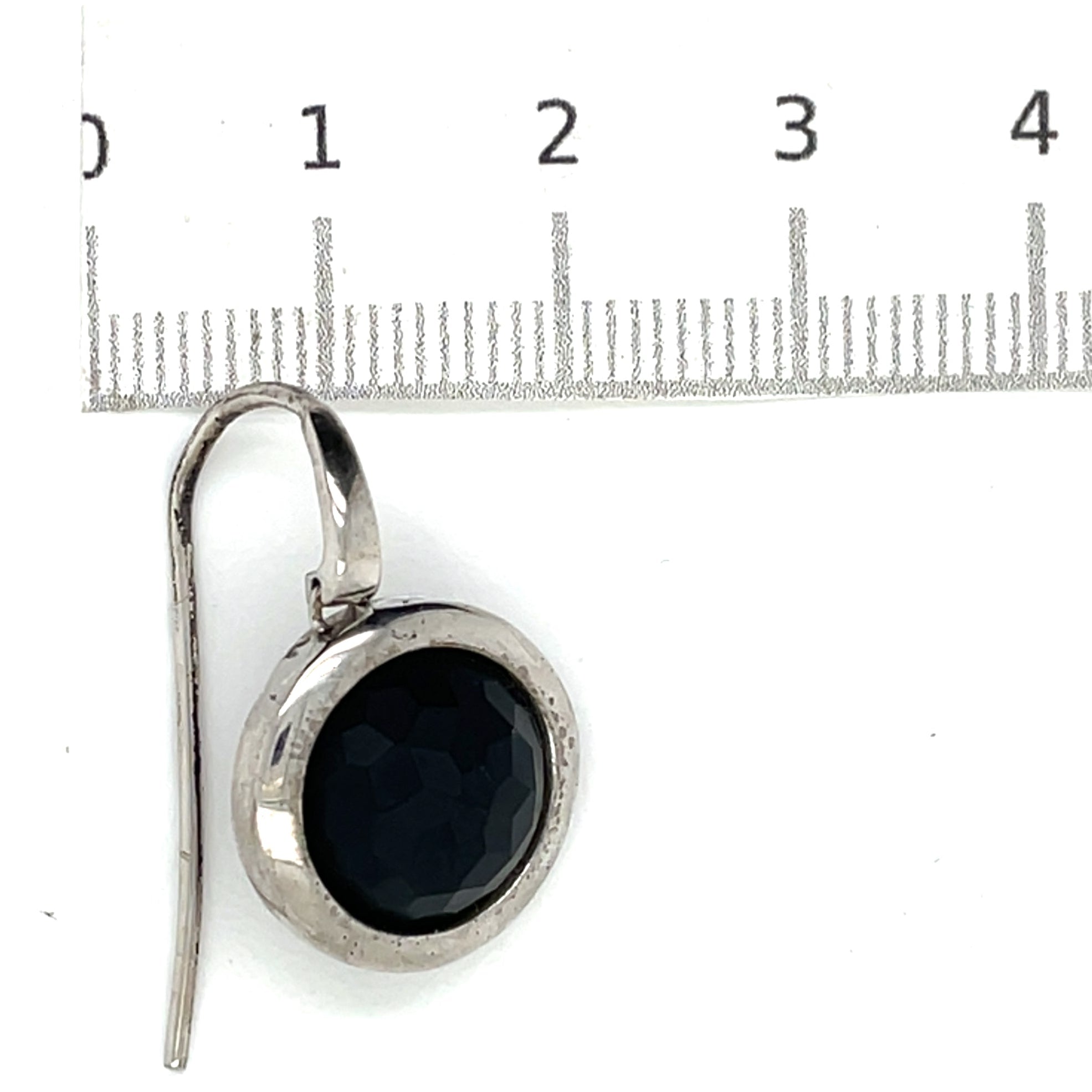 Luxenter Matte Finished Onyx and Sterling Silver Earrings