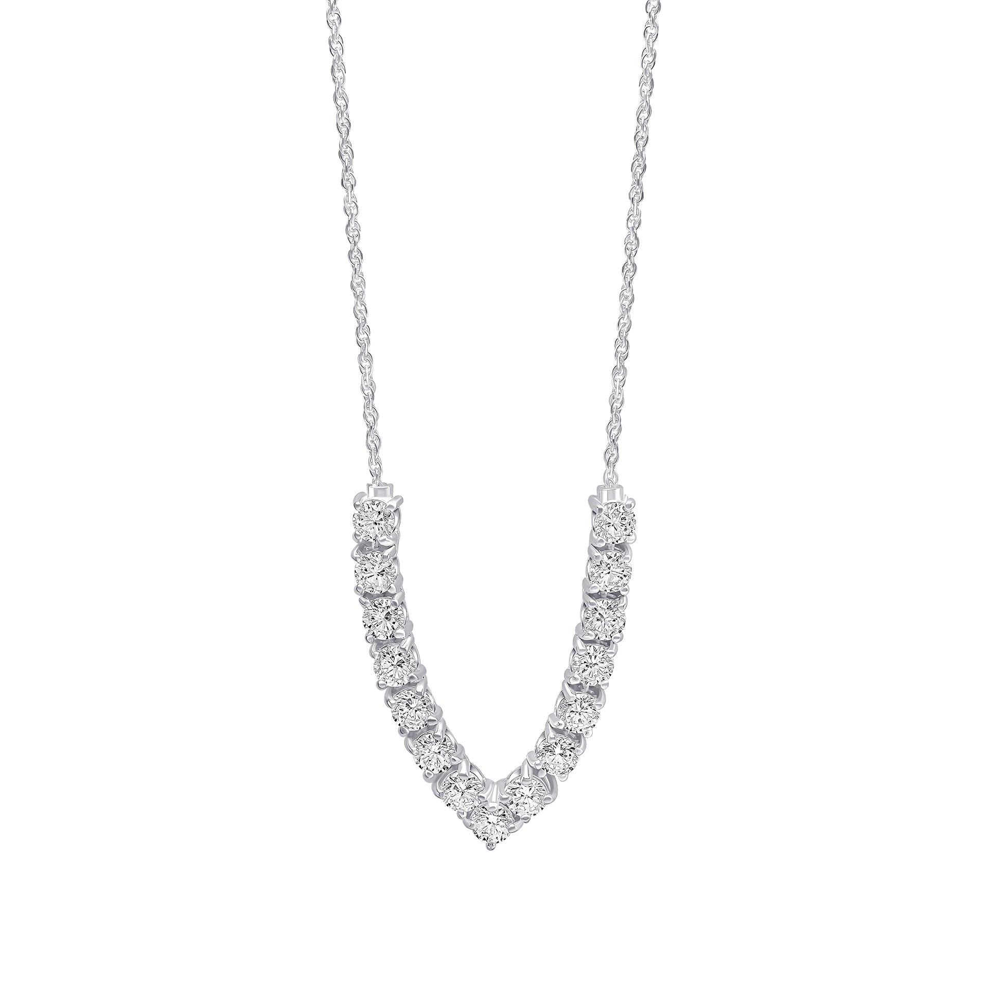 V Shape Cubic Zirconia Necklace