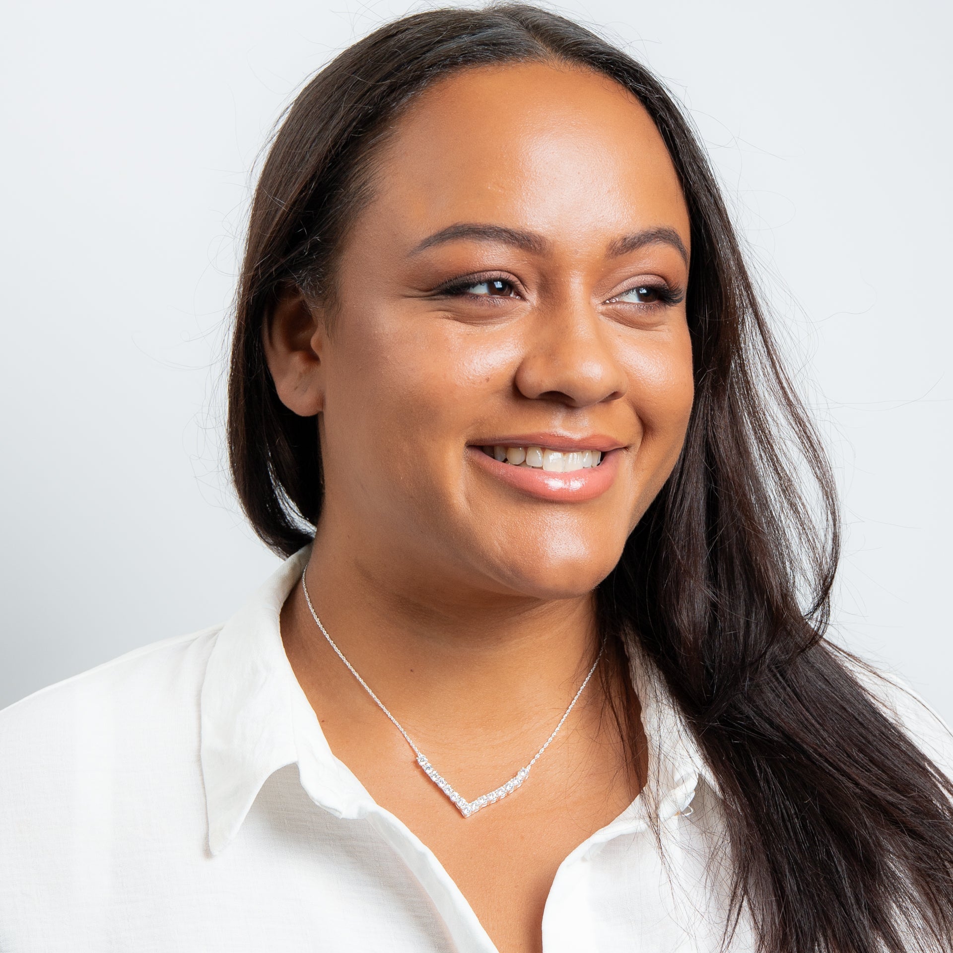 V Shape Cubic Zirconia Necklace