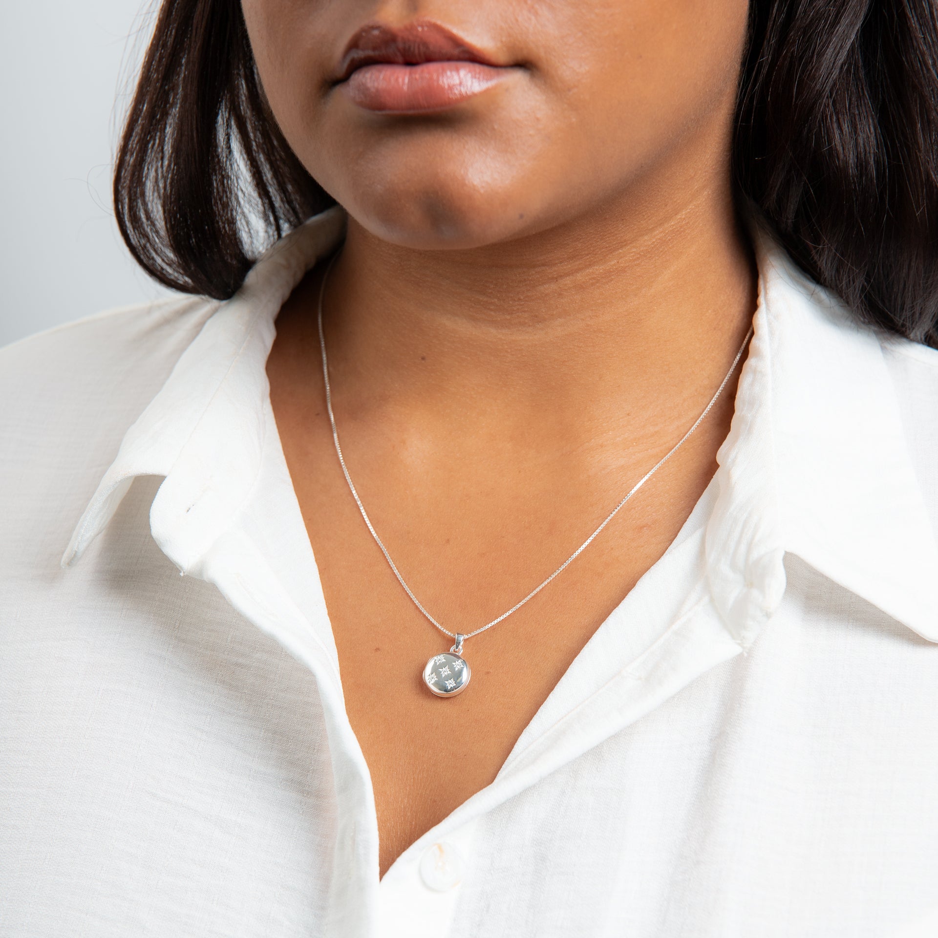 Cubic Zirconia Round Locket Pendant